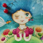 نقاشی دخترک گیلاسی · اثر عاطفه فتوحی